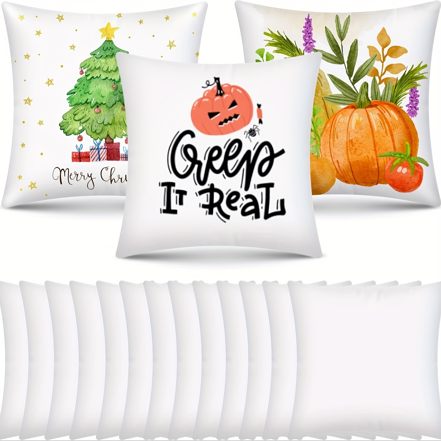 Pillow Cover Sublimation - Sarung Bantal Sublimasi Polos 2/6/10PCS 40x40cm