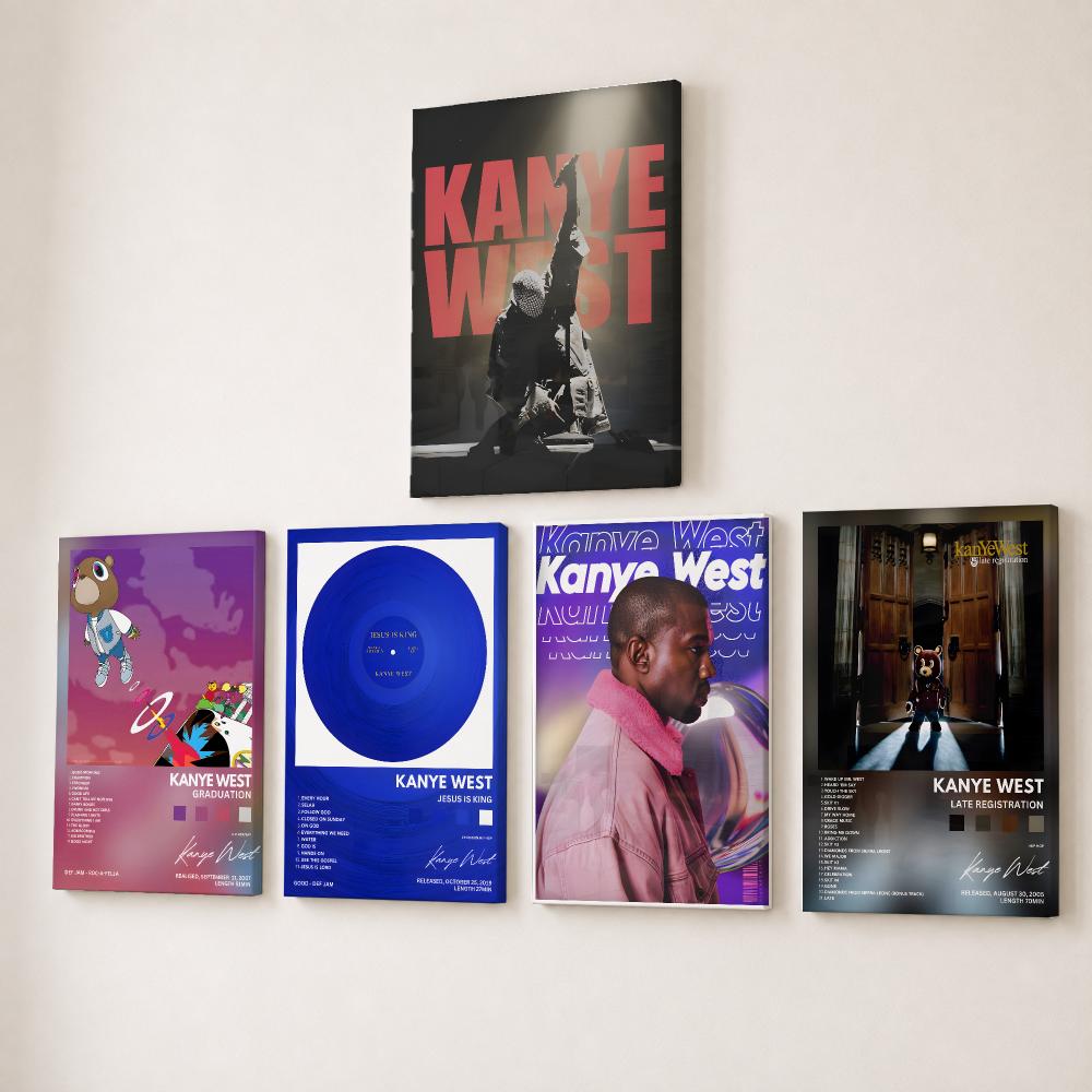 Canvas Wrap Ready - Lukisan Kaligrafi Rapper Penyanyi K-Kanye West